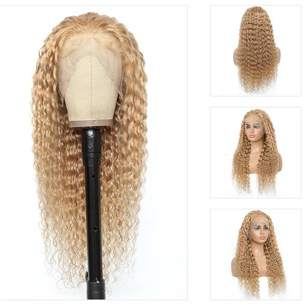#27 Color Curly 13X4 Transparent Lace Front Wig