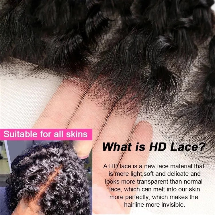 Natural Color Deep Curly HD 13X4 Lace Front Wig