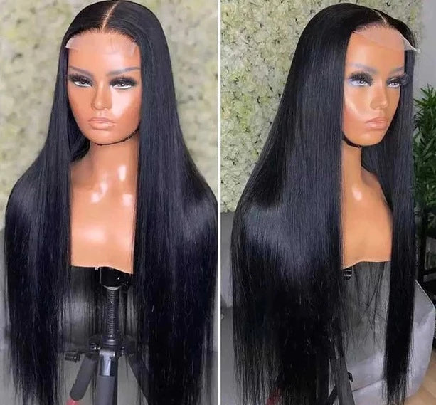 Straight Transparent Lace Closure Wig, (180% Density)