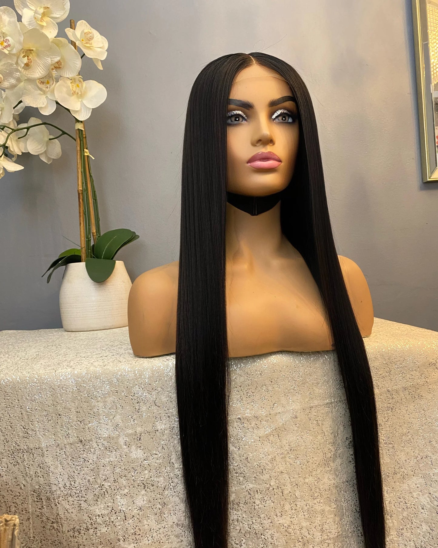 Straight Transparent Lace Closure Wig, (180% Density)