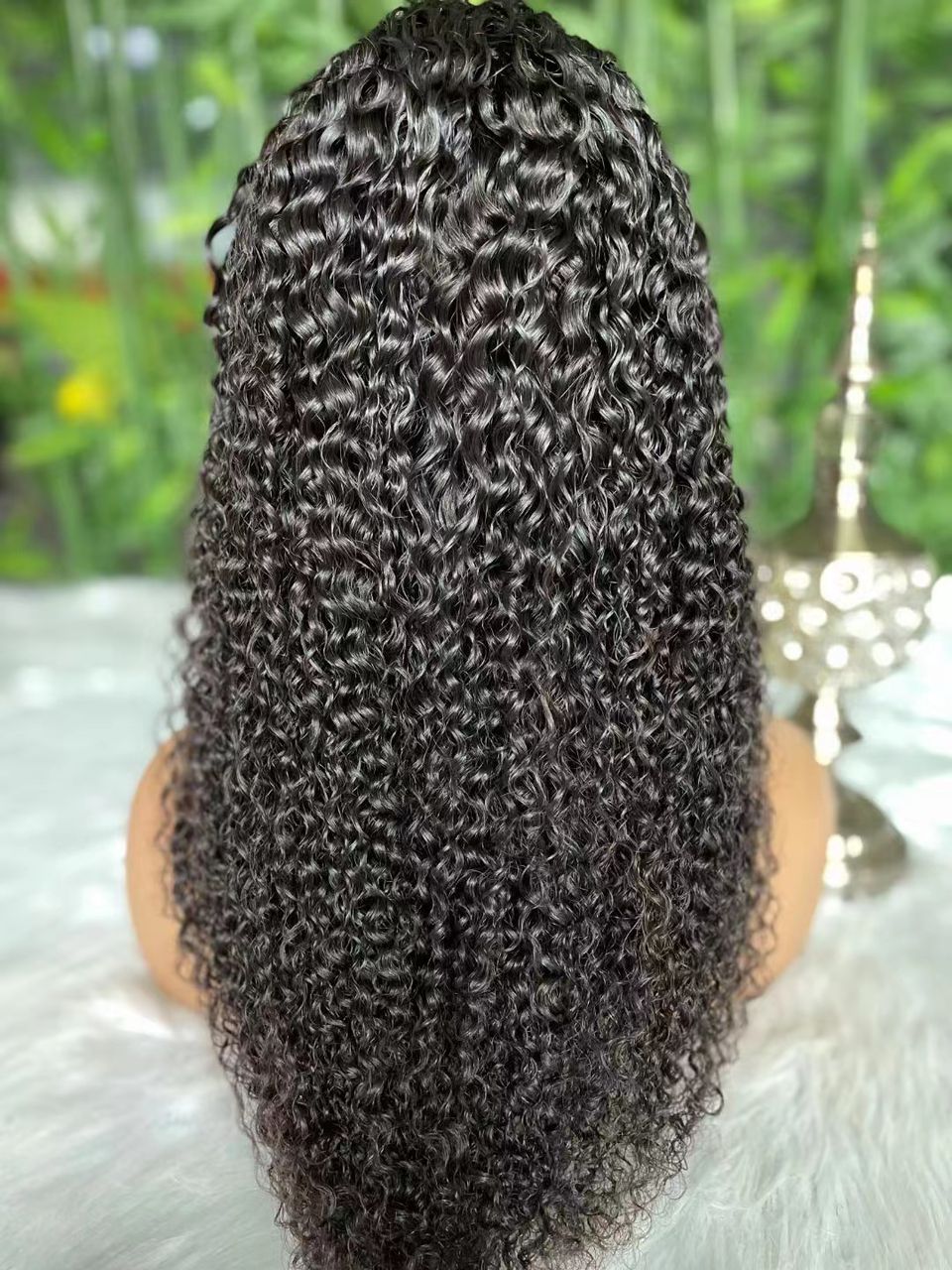 Natural Color Deep Curly 13x4 Transparent Lace Front Wig
