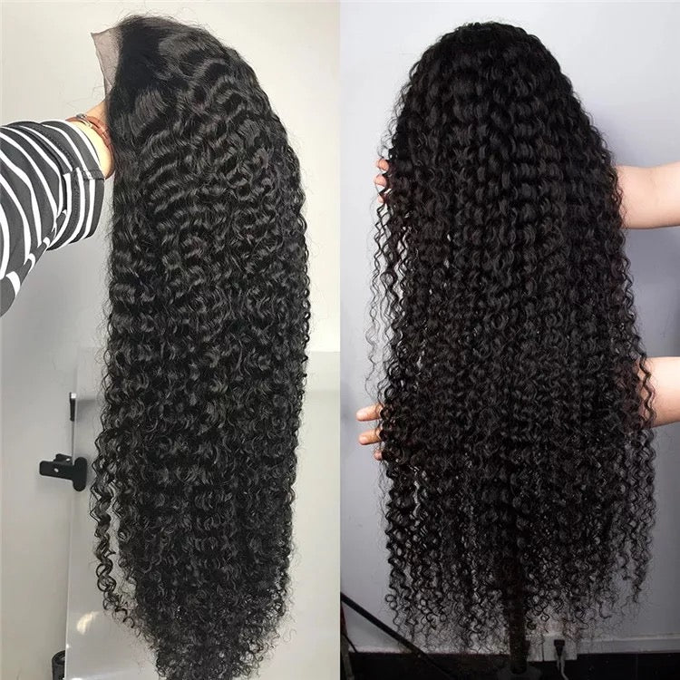 Natural Color Deep Curly HD 13X4 Lace Front Wig