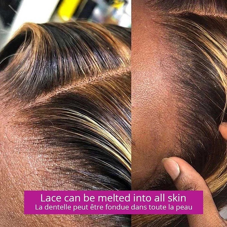 Highlighted Straight 13X4 Transparent Lace Front Wig