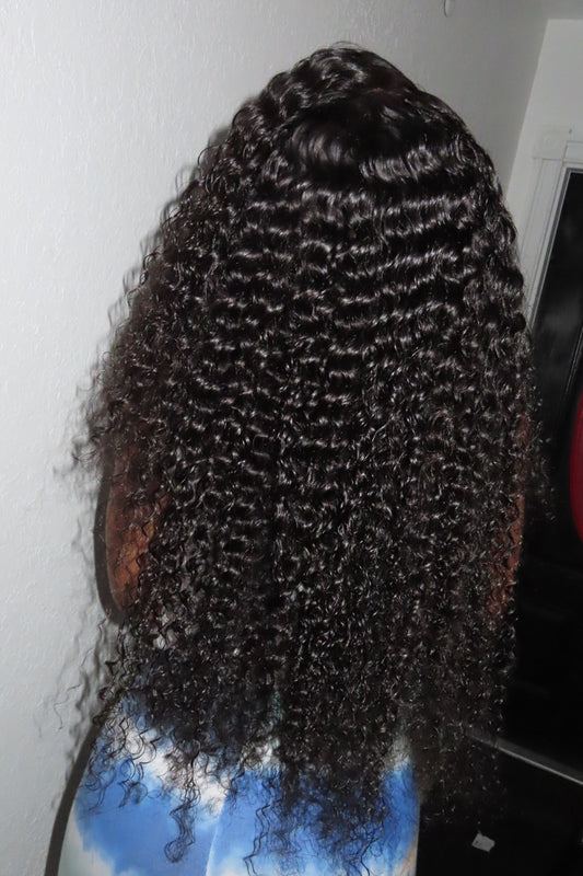 Natural Color Deep Curly HD 13X4 Lace Front Wig