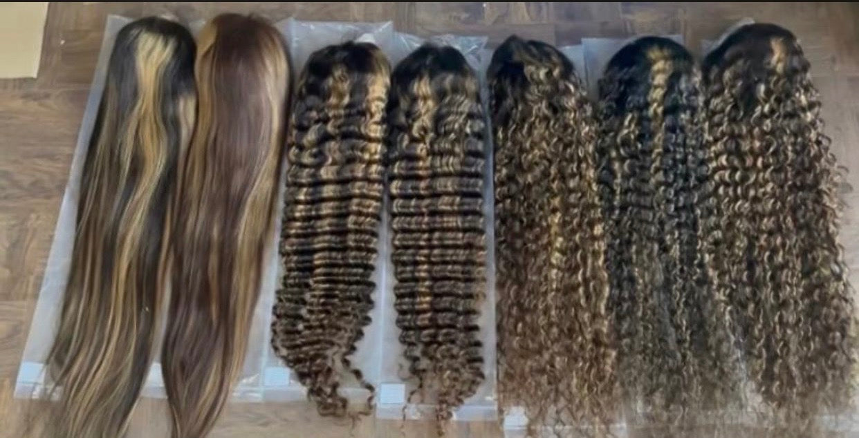 Highlighted Deepwave 13X4 Transparent Lace Front Wig