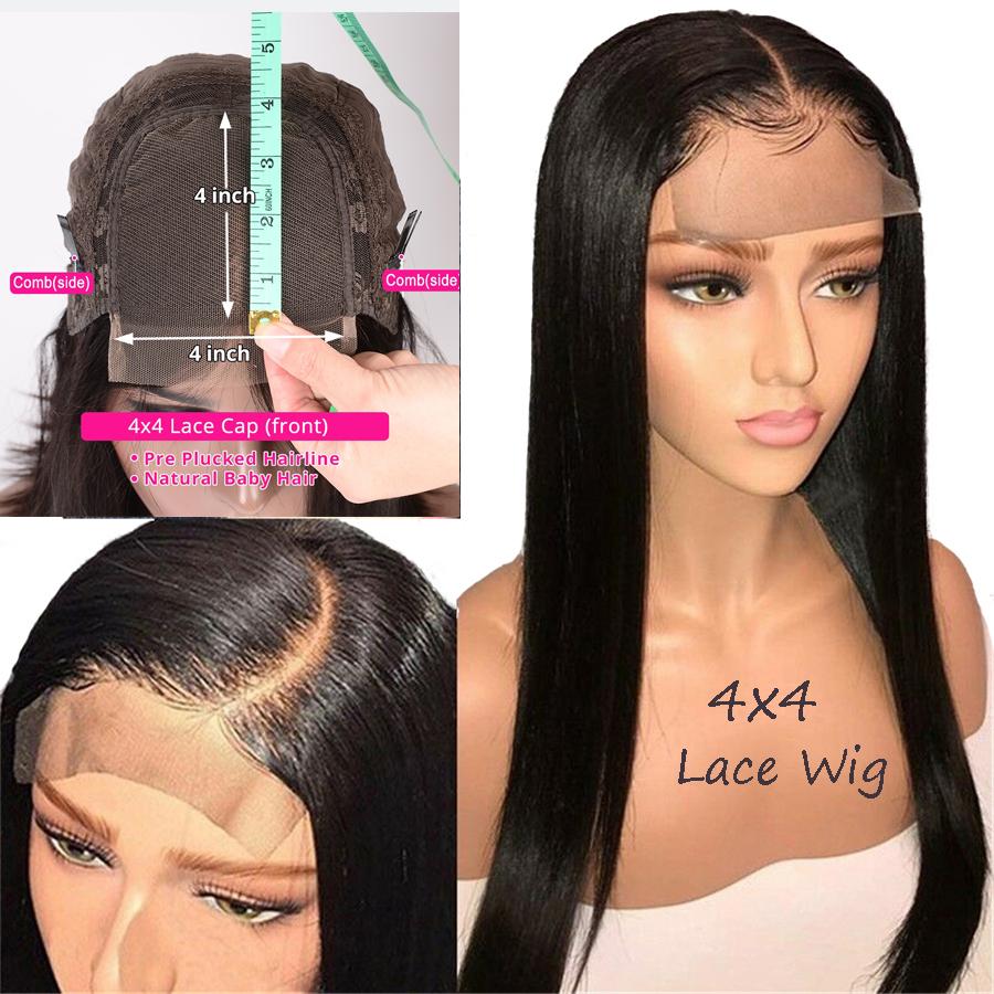 Straight Transparent Lace Closure Wig, (180% Density)